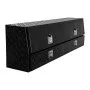 VEVOR Contractor Truck Tool Box, 72 x 21 x 13 in, Black Tread Aluminum TopSider Toolbox with Two Lower Drawers, Flip Up Door, Weather-Resistant Heavy Duty Storage Box with Latch, for Truck Bed Pickup