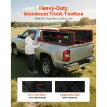 Contractor Truck Tool Box Black Aluminum 81.5 x 21 x 13 in Lower Drawers Door