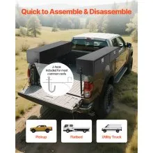 Truck Tool Box Black Carbon Steel Toolbox 72 x 13 x 16 in with Two Drop Doors
