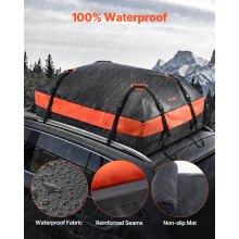 VEVOR Car Rooftop Cargo Carrier Bag, 21 Cubic Feet Car Roof Cargo Carrier, 100% Waterproof Heavy Duty 840D PVC Roof Luggage Bag for All Vehicle with/without Rack- with Lock, Non-Slip Mat, 6 Door Hooks