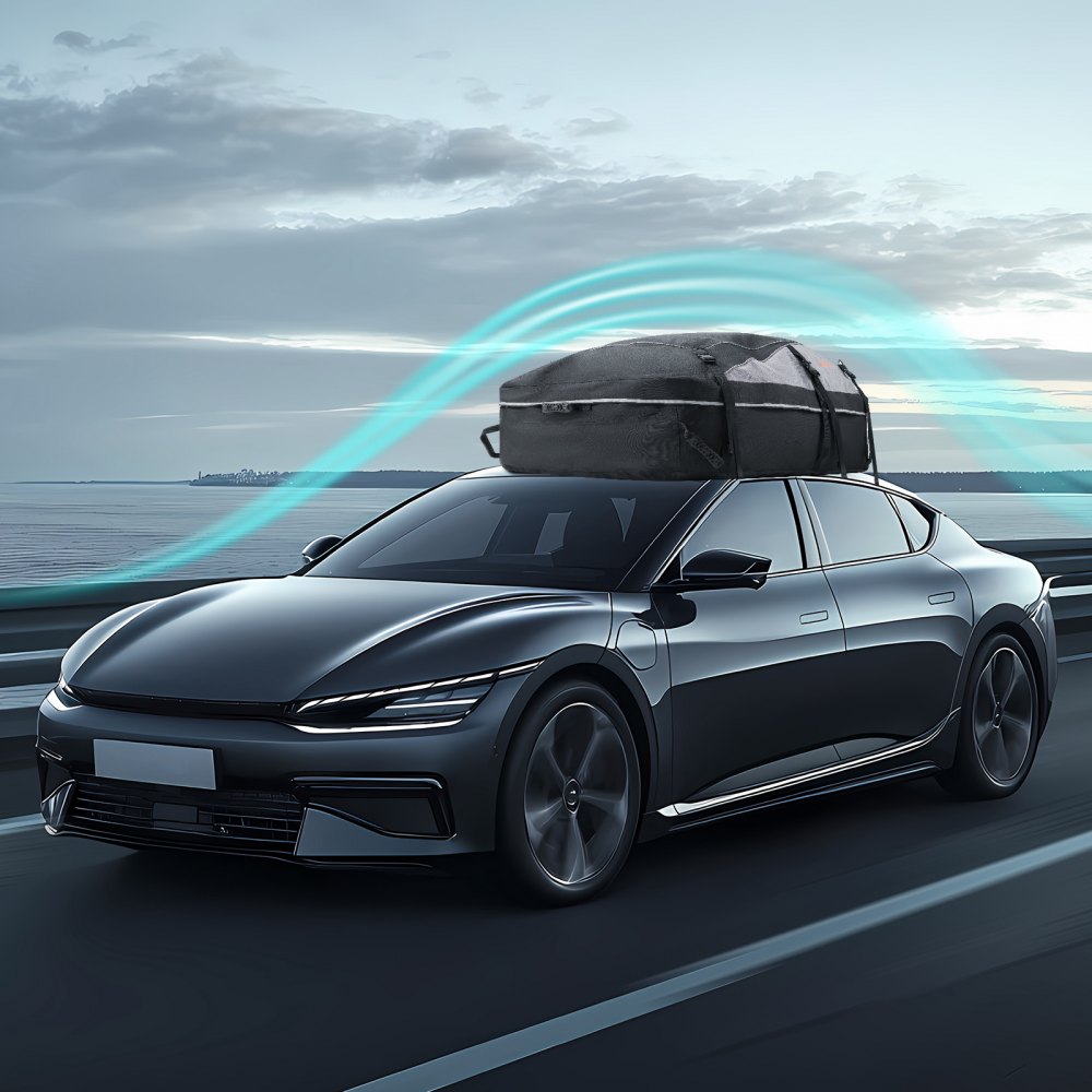 VEVOR Car Rooftop Cargo Carrier Bag, 21 Cubic Feet Cargo Carrier for Car Roof, 100% Waterproof 900D Oxford Cloth Roof Luggage Bag for All Vehicle with/without Rack- with Lock, Non-Slip Mat, Door Hooks