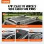VEVOR Universal Roof Rack Cross Bars, 54" Aluminum Roof Rack Crossbars, Fit Existing Raised Side Rail with Gap, 200 lbs Load Capacity, Adjustable Crossbars with Locks, for SUVs, Sedans, and Vans