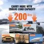 VEVOR roof rack cross bars: carry up to 200lbs, ideal for cargo boxes, baskets, bikes, surfboards, camping gear.