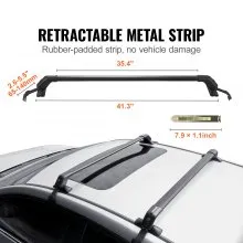 VEVOR Universal Roof Rack Cross Bars, Aluminum Roof Rack Crossbars, Fit Roof without Side Rail, 155 lbs Load Capacity, Adjustable Bare Roof Crossbars with Locks, for SUVs, Sedans, and Vans
