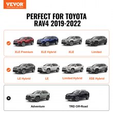 VEVOR Barres transversales de toit compatibles avec Toyota RAV4 2019-2023, capacité de charge de 260 lb, barres transversales antirouille en aluminium avec serrures, porte-bagages pour sac de transport sur le toit (ne convient pas pour Adventure/TRD tout-terrain)