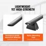 VEVOR Roof Rack Cross Bars, Compatible with 2011-2021 Jeep Grand Cherokee with Grooved Side Rails, 200lbs Load Capacity, Aluminum Crossbars with Locks, for Rooftop Cargo Carrier Bag Luggage Kayak Bike