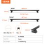 VEVOR Roof Rack Cross Bars, Compatible with 2011-2021 Jeep Grand Cherokee with Grooved Side Rails, 200lbs Load Capacity, Aluminum Crossbars with Locks, for Rooftop Cargo Carrier Bag Luggage Kayak Bike