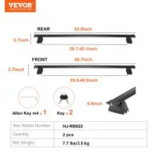 VEVOR Roof Rack Cross Bars, Compatible with 2011-2021 Jeep Grand Cherokee with Grooved Side Rails, 200lbs Load Capacity, Aluminum Crossbars with Locks, for Rooftop Cargo Carrier Bag Luggage Kayak Bike