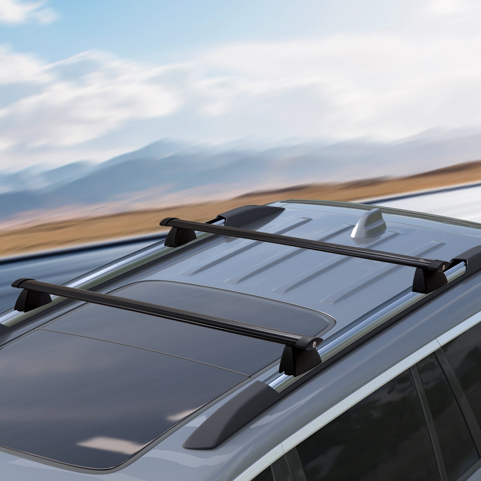 VEVOR Roof Rack Cross Bars, Compatible with 2011-2021 Jeep Grand Cherokee with Grooved Side Rails, 200lbs Load Capacity, Aluminum Crossbars with Locks, for Rooftop Cargo Carrier Bag Luggage Kayak Bike