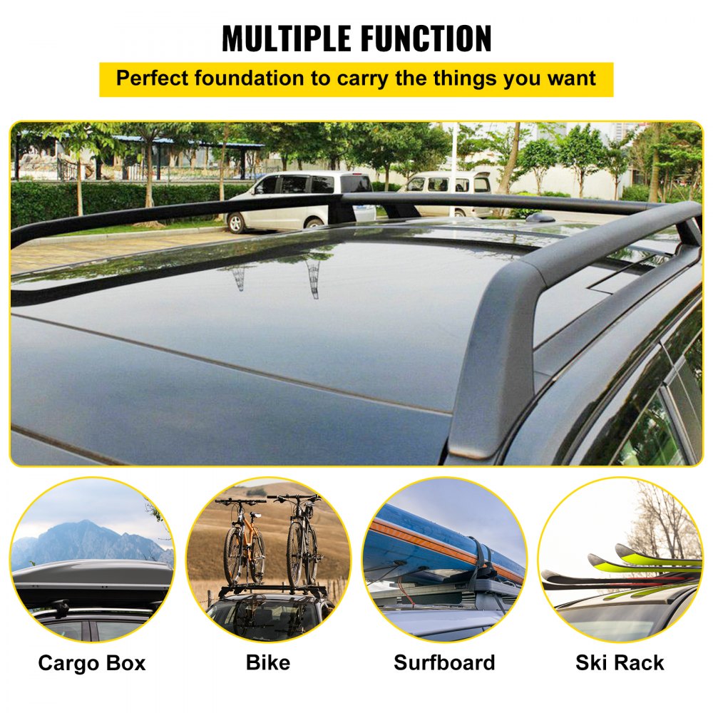 VEVOR 06-15 Car Roof Rack, 2 Pieces, Universal Car Accessories, Roof Rails, Aluminium for Land Rover Roof Rack, Black Roof Rack, Lightweight Aluminium, 185 x 22 x 16 cm Vehicle