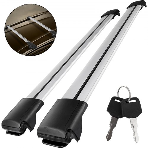 VEVOR Aluminum Roof Rack 165LBS Roof Top Cross Bar Set Locable Roof Rack Crossbar luggage Baggage Carrier, Compatible With Jeep Renegade, 2014-2018, Silver