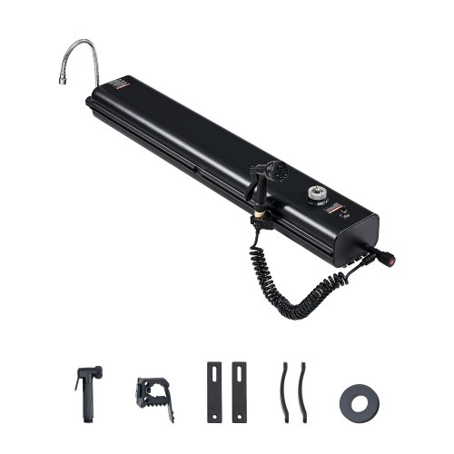 VEVOR Roof Rack Water Tank, 4.5 Gal, Multi-Dispensing Outdoor Tank with 2 Splash-Guard Panels & T-slot, High-Capacity Aluminum Tank with Pressurization Port, Fit for Trunks, Roll Bars, Crossbars