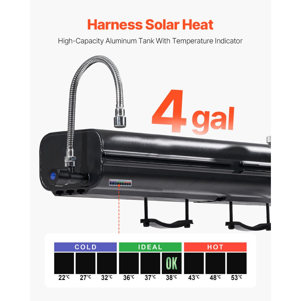 Nádrž na vodu pre strešný nosič VEVOR, 4-galónová, viacúčelová vonkajšia nádrž s 2 ochrannými panelmi proti striekajúcej vode a T-drážkou, vysokokapacitná hliníková nádrž s pretlakovým otvorom, vhodná pre kufre, ochranné rámy a priečky.