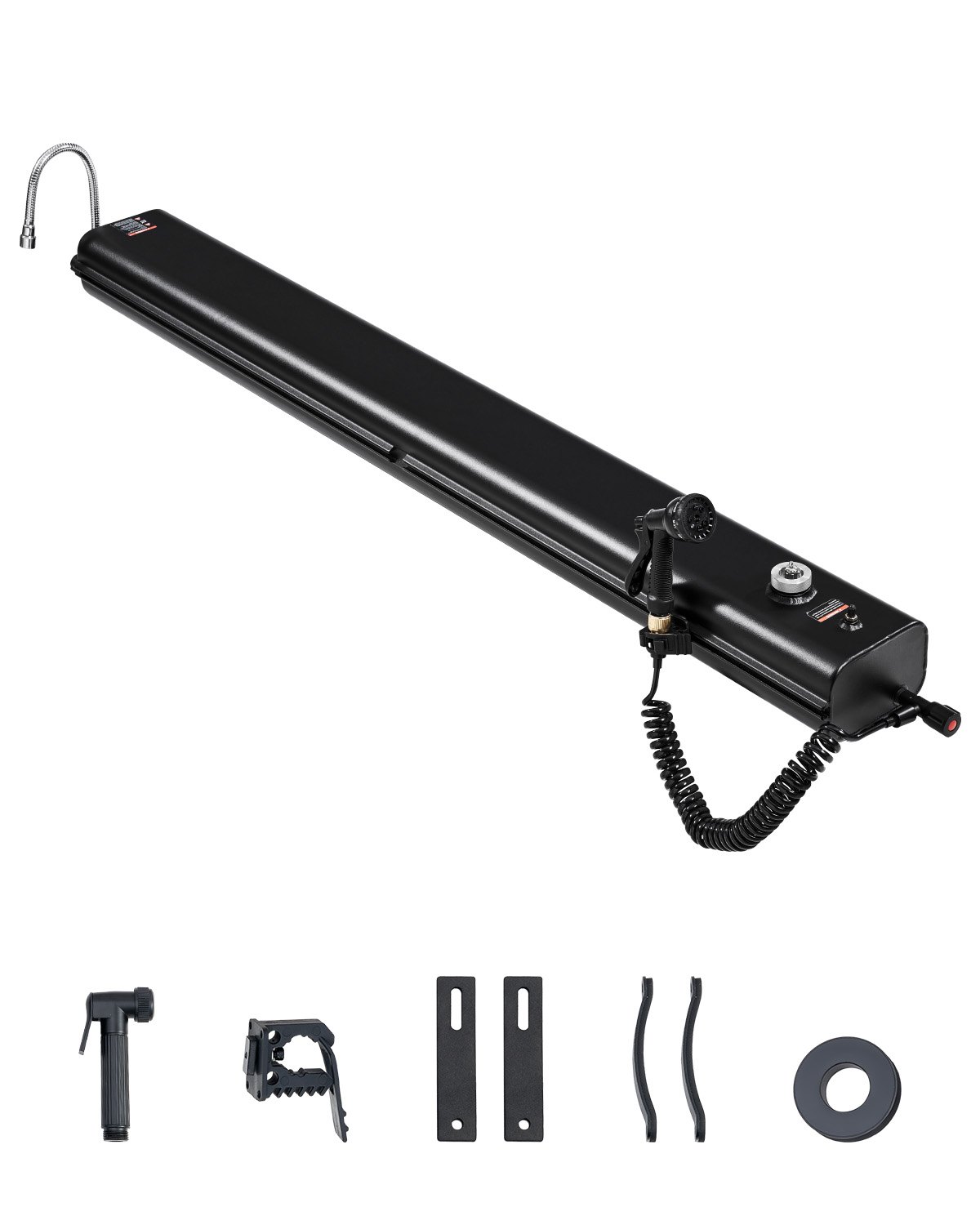 VEVOR Roof Rack Water Tank, 8 Gal, Multi-Dispensing Outdoor Tank with 2 Splash-Guard Panels & T-slot, High-Capacity Aluminum Tank with Pressurization Port, Fit for Trunks, Roll Bars, Crossbars