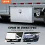 VEVOR Underbody Truck Box, 760×355×405 mm Pickup Storage Box, Heavy Duty Aluminum Diamond Plate Tool Box with Lock and Keys, Waterproof Trailer Storage Box with T-Handle Latch for Truck, Van, Trailer