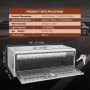 VEVOR Underbody Truck Box, 48"×24"×24" Pickup Storage Box, Heavy Duty Aluminum Diamond Plate Tool Box with Lock and Keys, Waterproof Trailer Storage Box with T-Handle Latch for Truck, Van, Trailer
