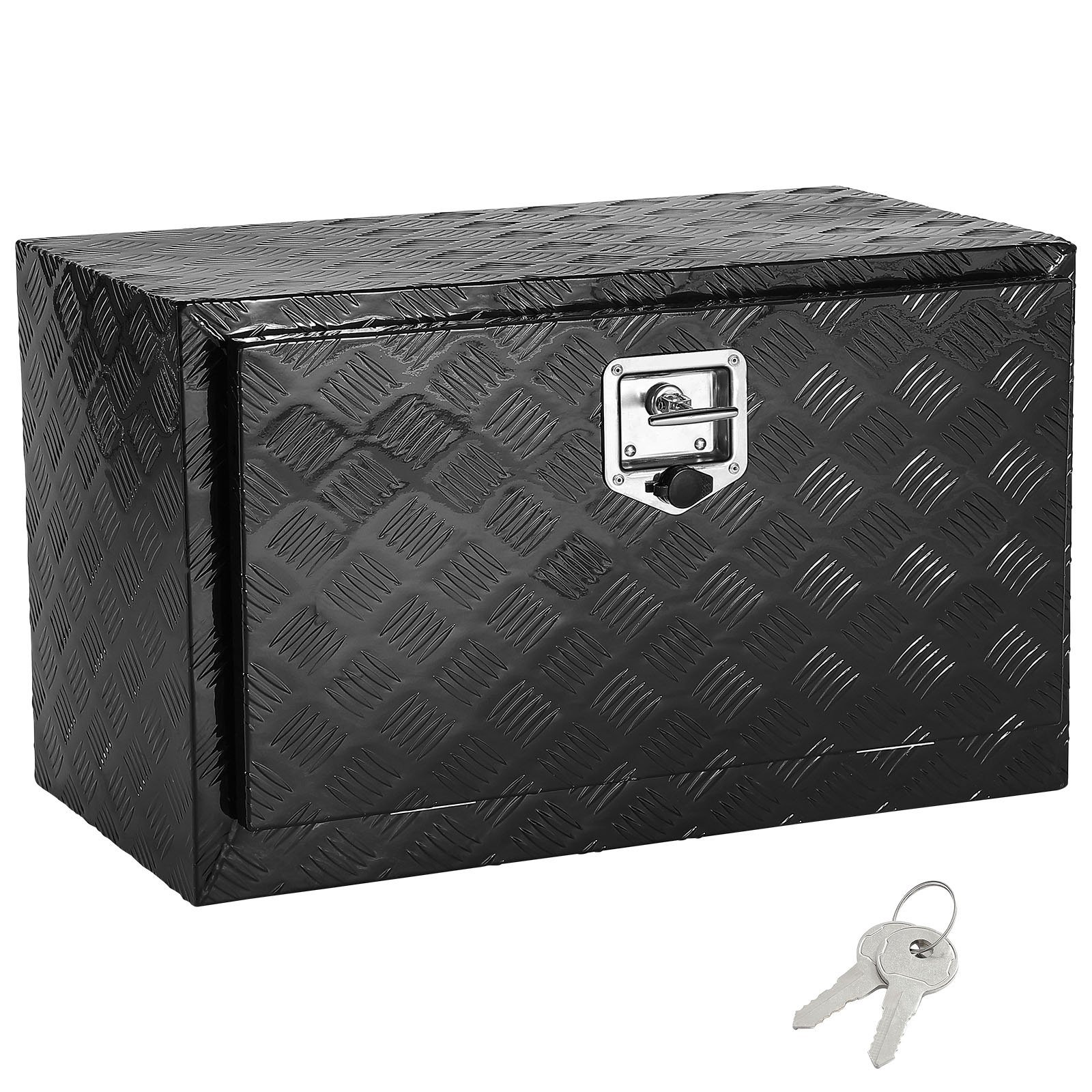 VEVOR Underbody Truck Box, 30" x 14" x 16" Pickup Storage Box, Heavy Duty Aluminum Diamond Plate Tool Box with Lock and Keys, Waterproof Trailer Storage Box with T-Handle Latch for Truck, Van, Trailer
