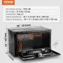 VEVOR Underbody Truck Box, 36" x 17" x 18" Pickup Storage Box, Heavy Duty Aluminum Diamond Plate Tool Box with Lock and Keys, Waterproof Trailer Storage Box with T-Handle Latch for Truck, Van, Trailer