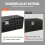 VEVOR Underbody Truck Box, 60" x 17" x 18" Pickup Storage Box, Heavy Duty Aluminum Diamond Plate Tool Box with Lock and Keys, Waterproof Trailer Storage Box with T-Handle Latch for Truck, Van, Trailer