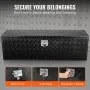 VEVOR Underbody Truck Box, 60" x 17" x 18" Pickup Storage Box, Heavy Duty Aluminum Diamond Plate Tool Box with Lock and Keys, Waterproof Trailer Storage Box with T-Handle Latch for Truck, Van, Trailer