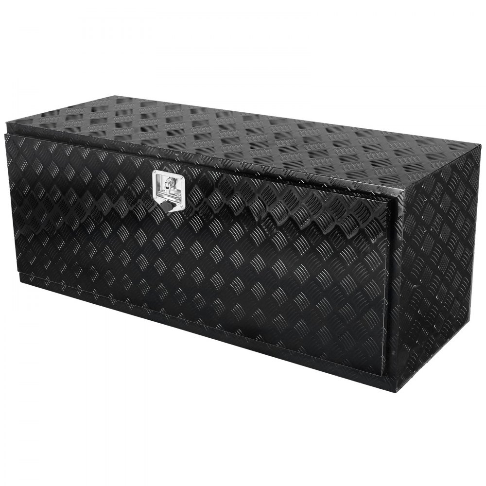 VEVOR Underbody Truck Box, 60" x 24" x 24" Pickup Storage Box, Heavy Duty Aluminum Diamond Plate Tool Box with Lock and Keys, Waterproof Trailer Storage Box with T-Handle Latch for Truck, Van, Trailer