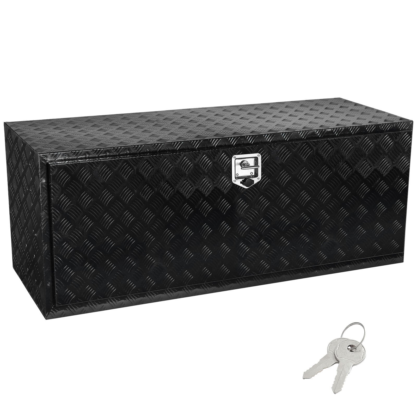 VEVOR Underbody Truck Box, 60" x 24" x 24" Pickup Storage Box, Heavy Duty Aluminum Diamond Plate Tool Box with Lock and Keys, Waterproof Trailer Storage Box with T-Handle Latch for Truck, Van, Trailer