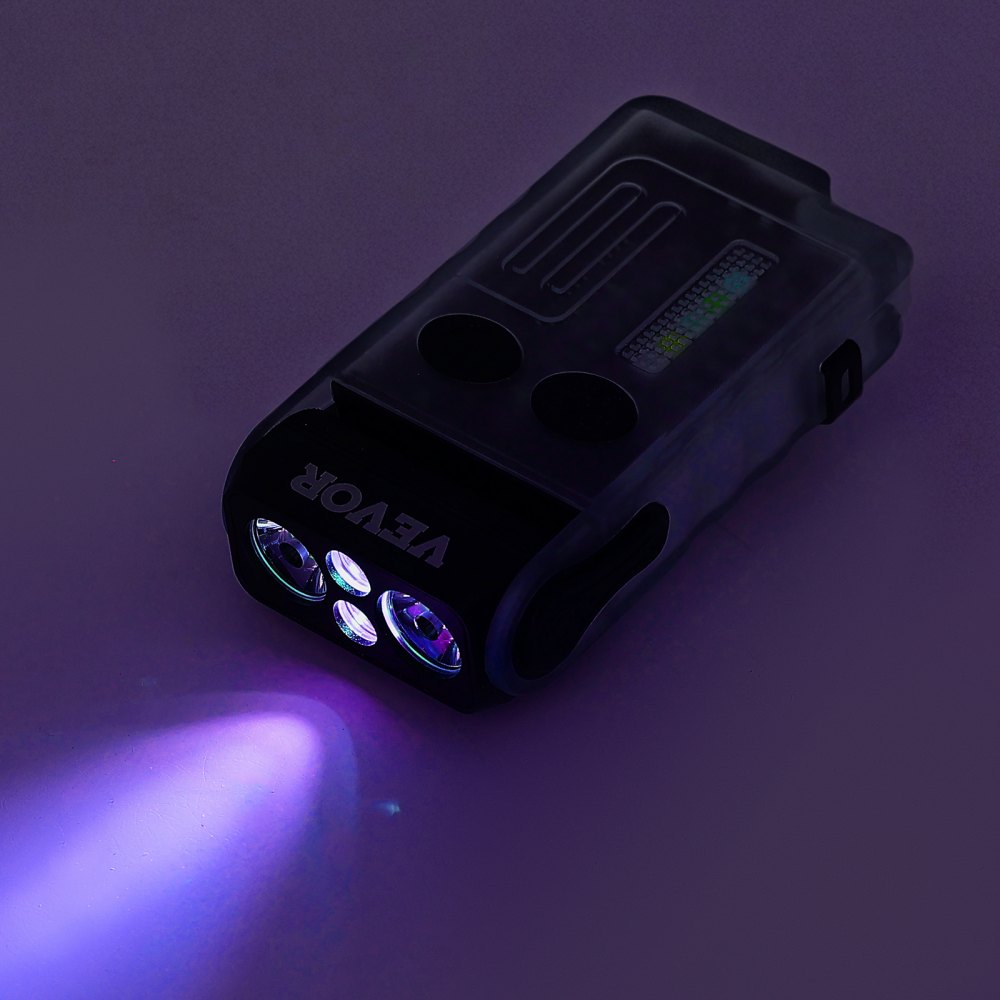 VEVOR Rechargeable Keychain Flashlight, Mini LED Flashlight with 13 Lighting Modes, Portable Pocket Flashlight with Clip, Magnetic Tail & 180° Rotating Head for Everyday Carry, Camping, Emergencies