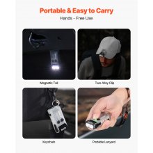 Rechargeable Keychain Flashlight Mini LED Flashlight with Clip & Magnetic Tail