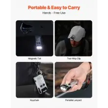 Rechargeable Keychain Flashlight Mini LED Flashlight with Clip & Magnetic Tail