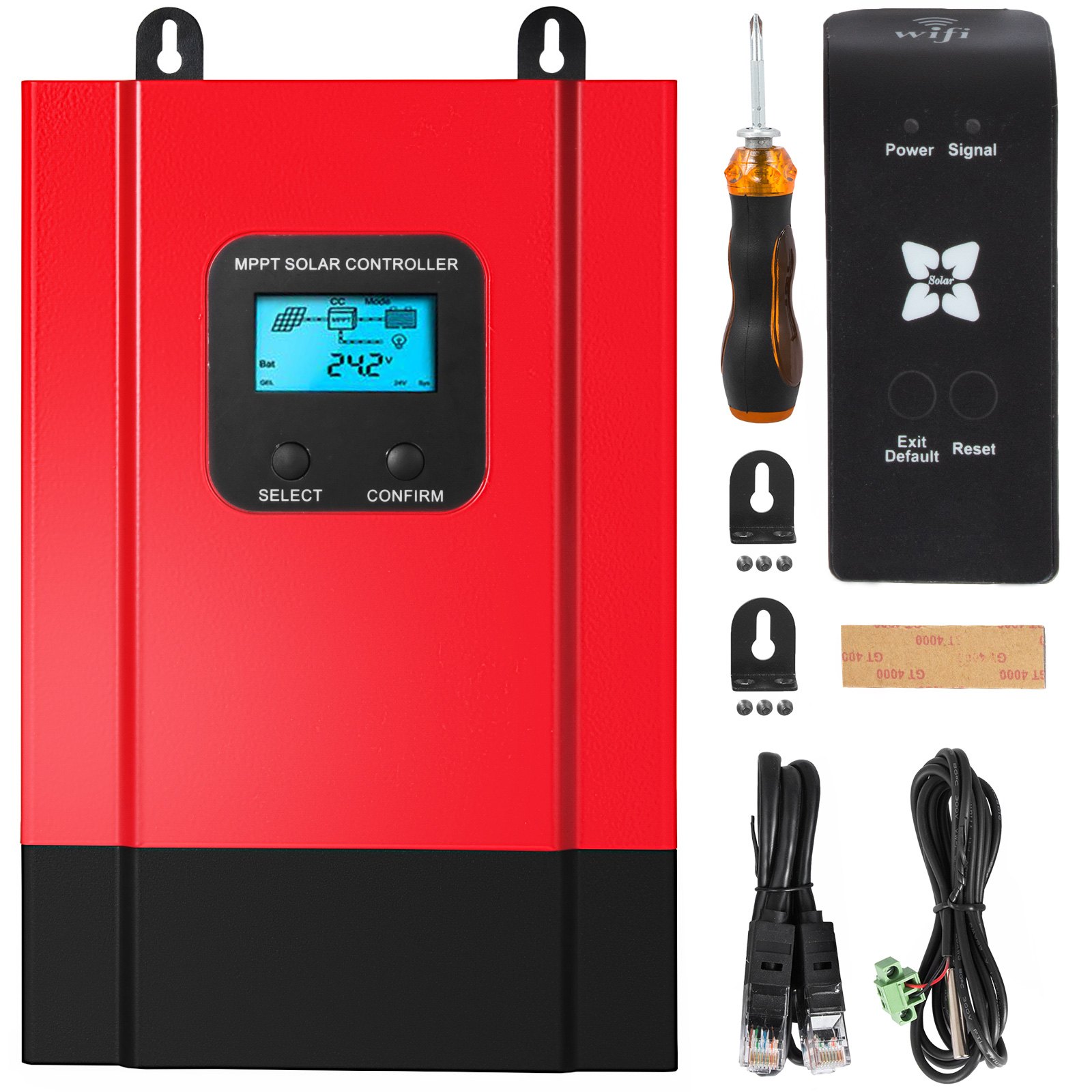 VEVOR 40A MPPT Solar Charge Controller w/WiFi 12V~48V WIFI Box Off-grid MAX 150VDC