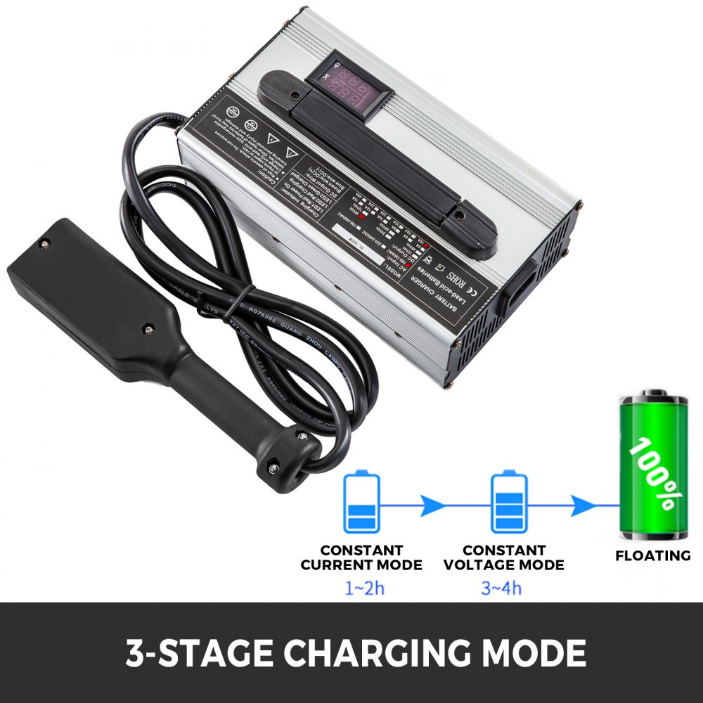 VEVOR 36V 18A Charger for Golf Carts with Powerwise Plug, LED Status Lights, 110V, Compatible with EzGo TXT Medalist D Style