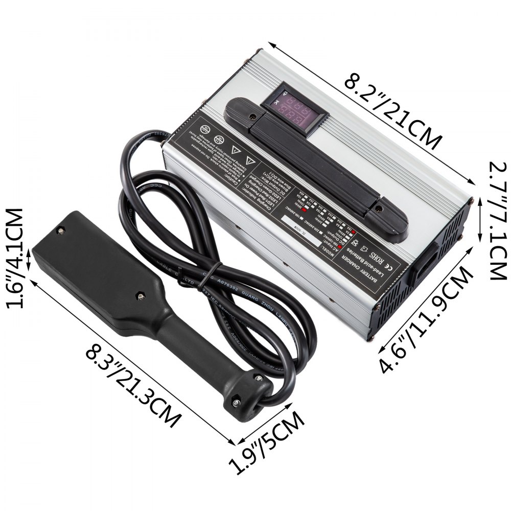 VEVOR 36V 18A Charger for Golf Carts with Powerwise Plug, LED Status Lights, 110V, Compatible with EzGo TXT Medalist D Style