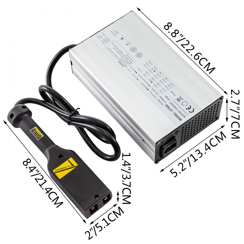 VEVOR 36V 18A Golf Cart Battery Charger Aluminum Shell w/E-Z-GO Plug