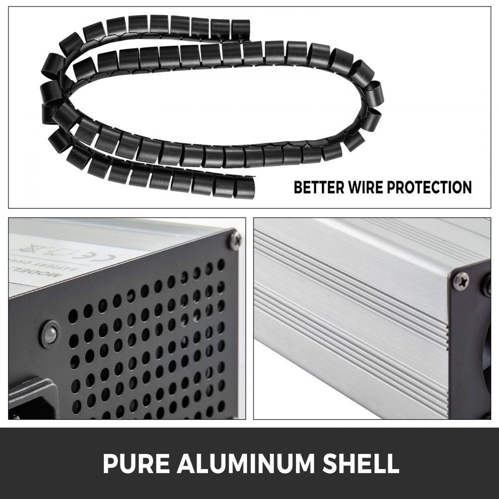 VEVOR 48V Golf Cart Battery Charger Lead Acid 2-Stage Charge Mode 15A