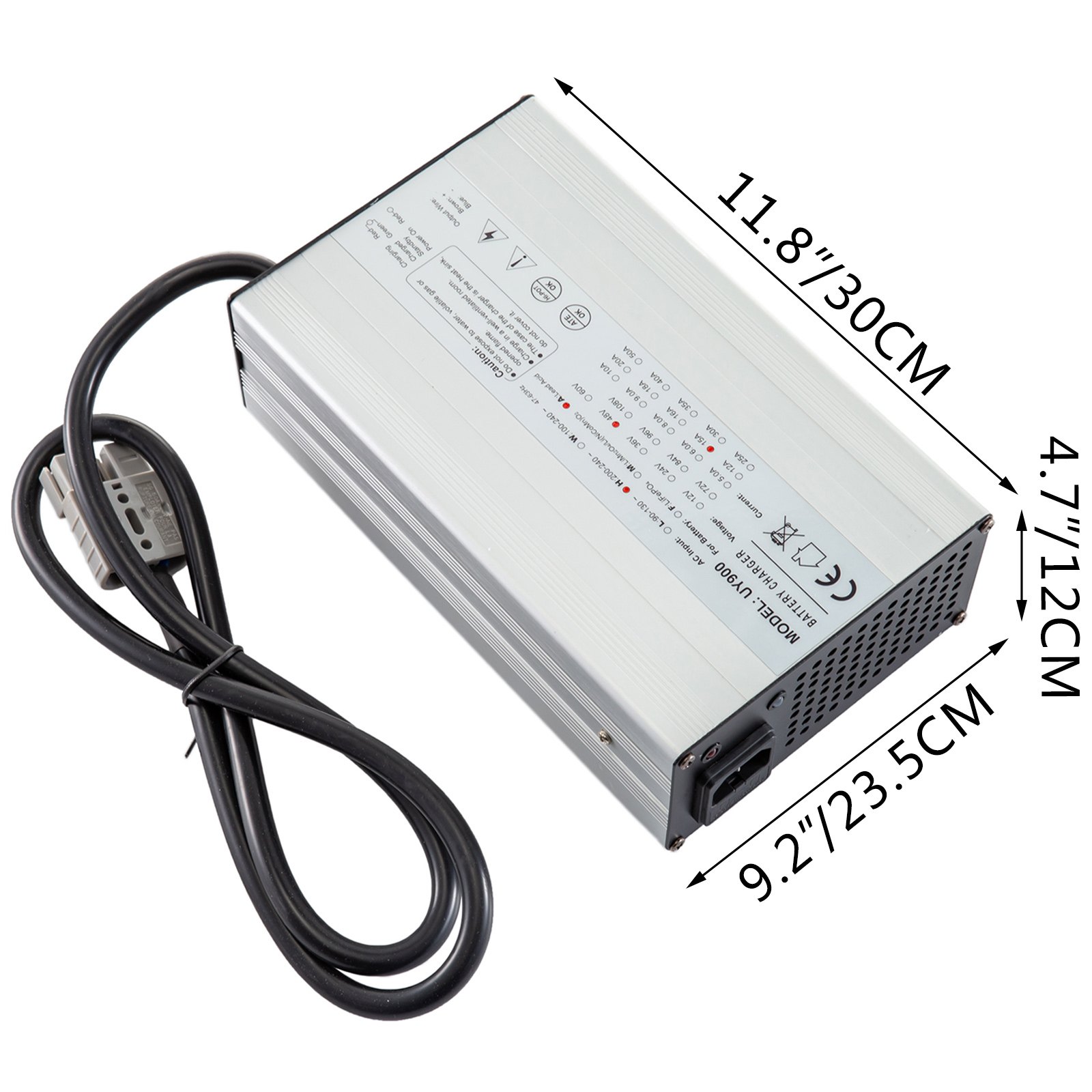 VEVOR 48V Golf Cart Battery Charger Lead Acid 2-Stage Charge Mode 15A