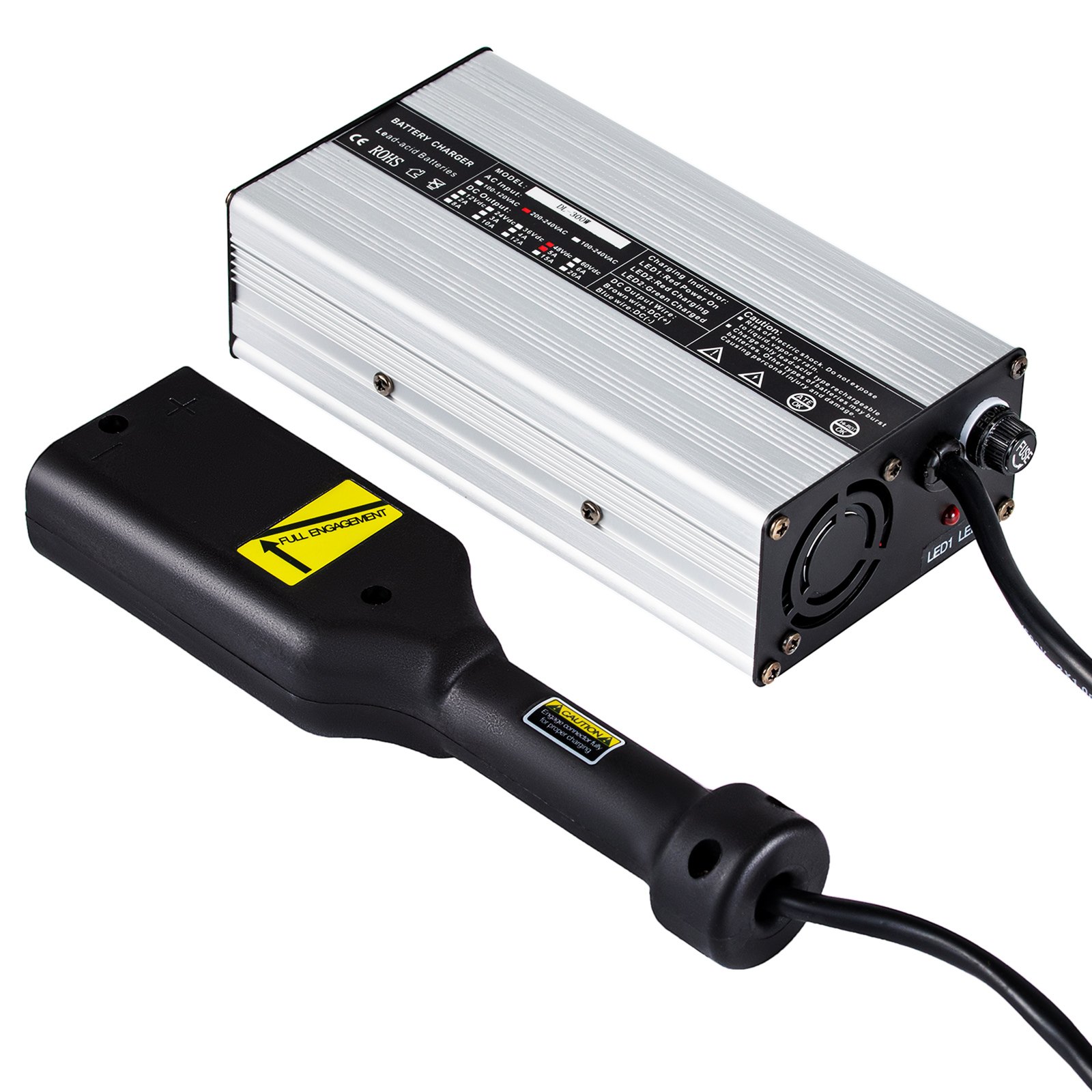 48V Golf Cart Battery Charger EZGO Plug Golf Trickle Charger 2-Stage Charge Mode