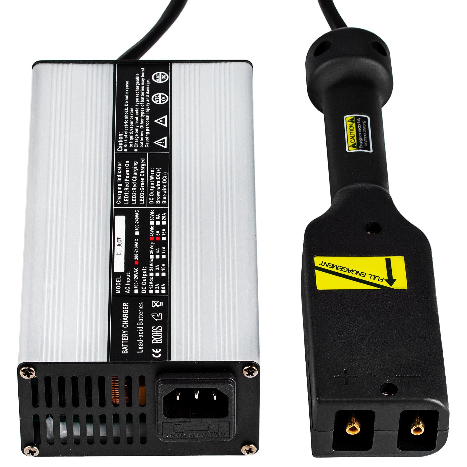 48V Golf Cart Battery Charger EZGO Plug Golf Trickle Charger 2-Stage Charge Mode