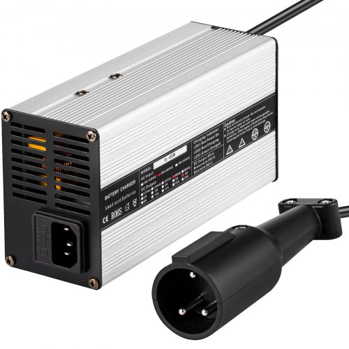 48V Golf Cart Battery Charger 3-pin Plug Round Club Car Charger 6A Lead Acid