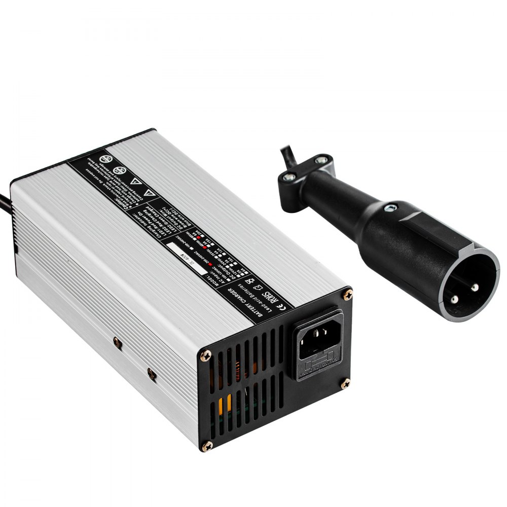 48V Golf Cart Battery Charger 3-pin Plug Round Club Car Charger 6A Lead Acid