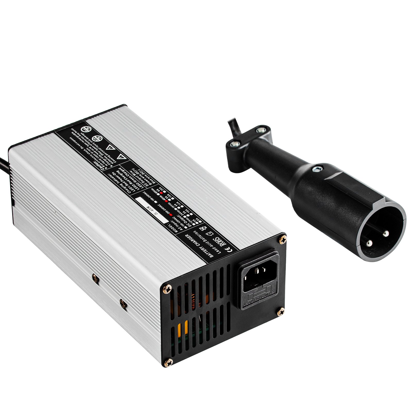 48V Golf Cart Battery Charger 3-pin Plug Round Club Car Charger 6A Lead Acid