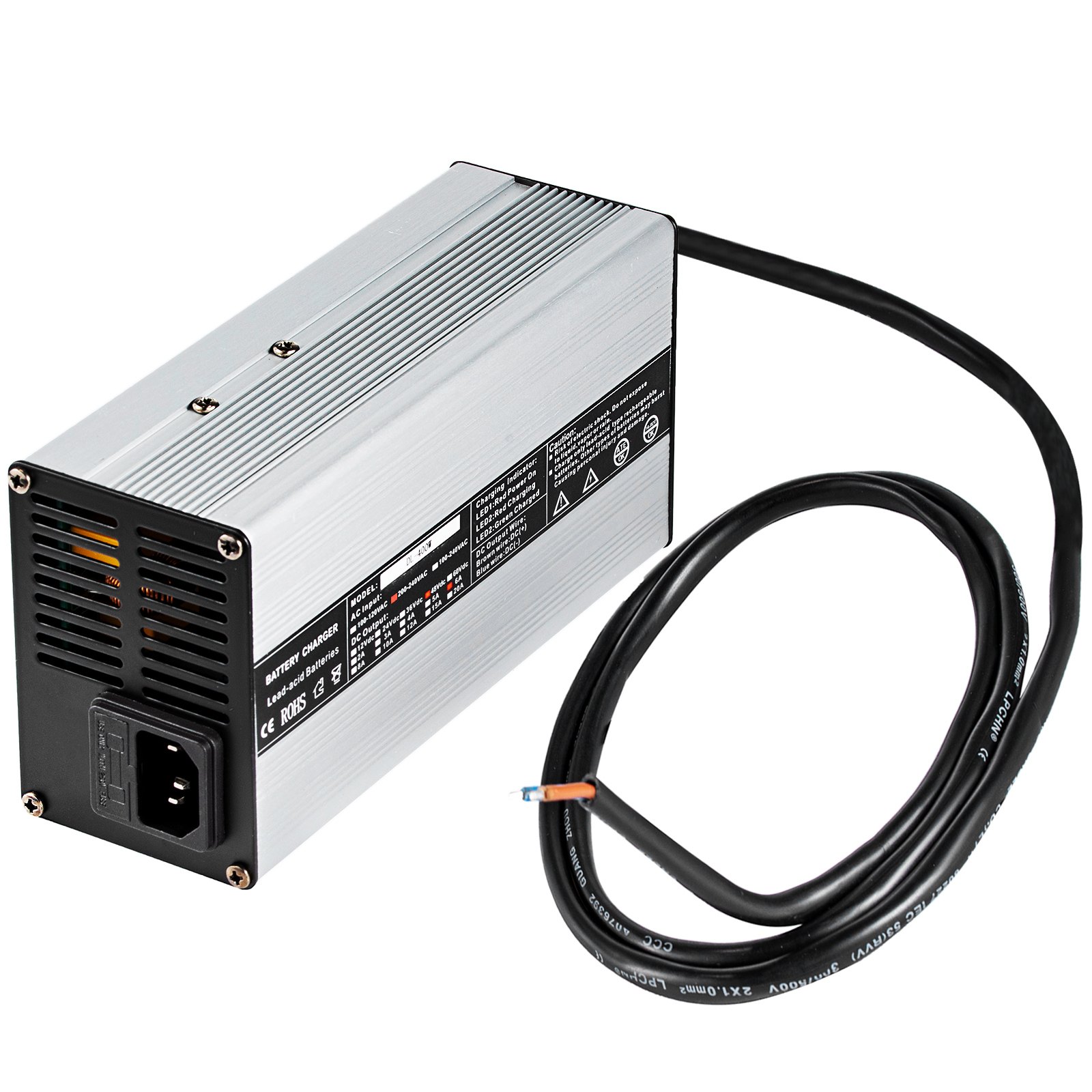 48V 6A Golf Cart Battery Charger Naked Wire Plug 220V Club Car Battery Charger