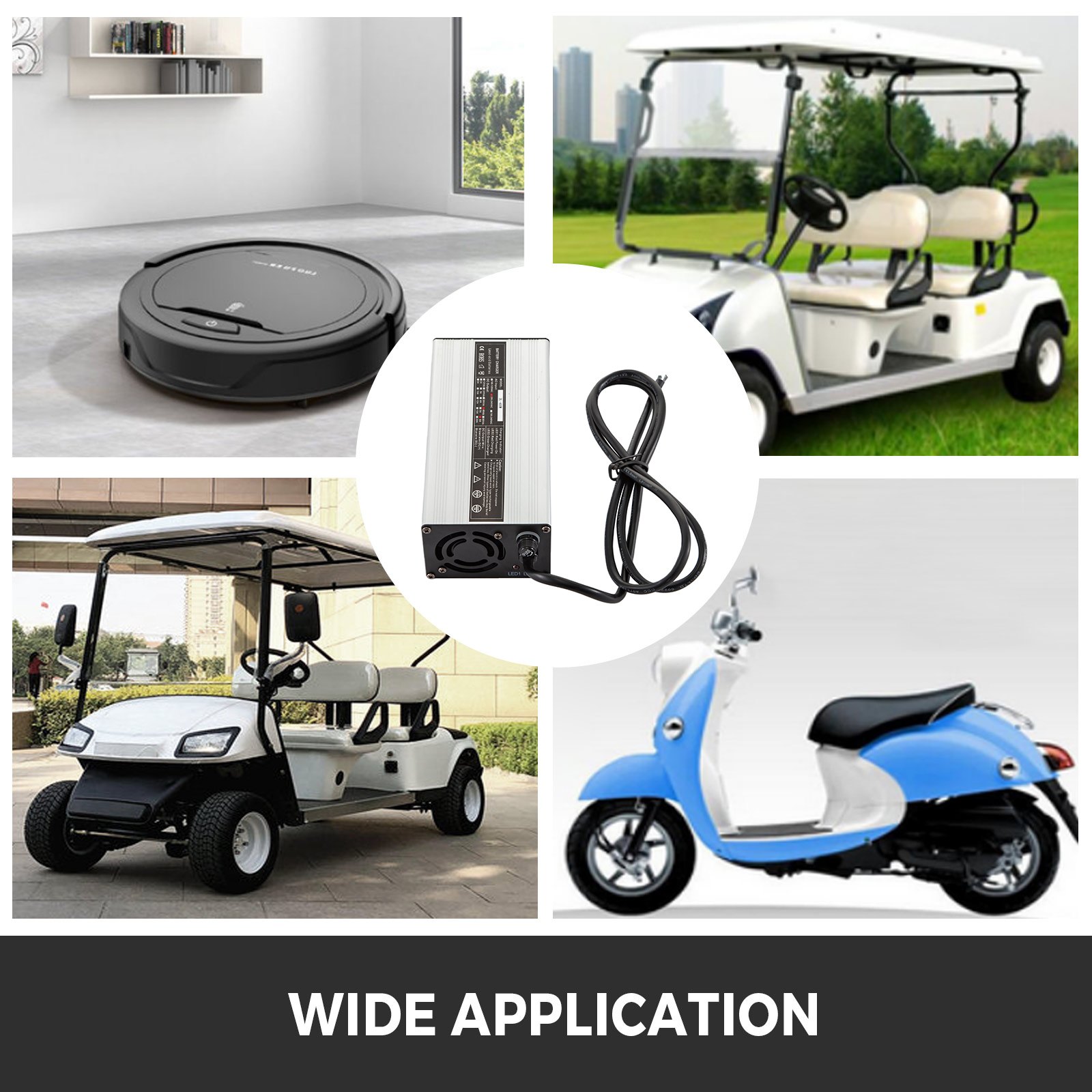 48V 6A Golf Cart Battery Charger Naked Wire Plug 220V Club Car Battery Charger