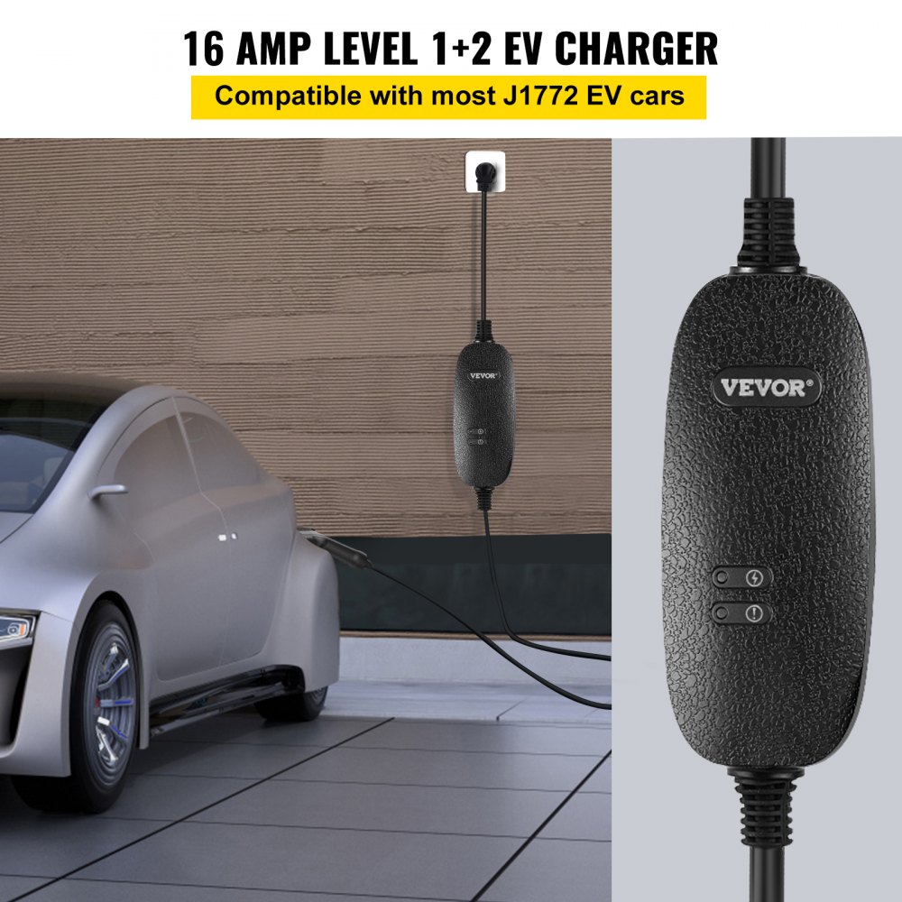 EVCARS Level EV Charger 40 Amp NEMA 14-50 25FT Portable EVSE D Electric Vehicle Car Charging Station, Fixed Time Charging, Total Charging Energy Rec - 4