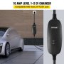 VEVOR Level 1+2 EV Charger, 15 Amp 110-240V, Portable Electric Vehicle Charger with 25 ft Charging Cable NEMA 6-20 Plug NEMA 5-15 Adapter, Plug-in Home EV Charging Station for SAE J1772 Electric Cars