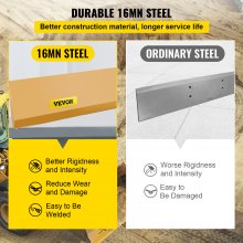 VEVOR Bucket Cutting Edge, 213x10x1.3 Bucket Edge, Weld-on and Bolt-on Advanced Cutting Edge, 16Mn Carbon-manganese Steel Loader Cutting Edge, Skid Steer Cutting Edge with Paint for Excavator and Load