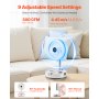 10 inch Foldable Rechargeable Oscillating Fan 3 in 1 Remote 9 Speeds