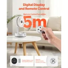10 inch Foldable Rechargeable Oscillating Fan 3 in 1 Remote 9 Speeds
