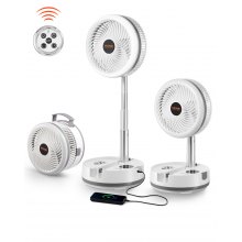 10 inch Foldable Rechargeable Oscillating Fan 3 in 1 Remote 9 Speeds