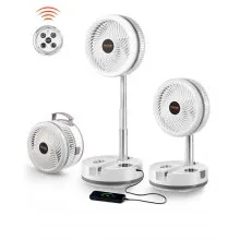 10 inch Foldable Rechargeable Oscillating Fan 3 in 1 Remote 9 Speeds