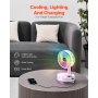 8 inch Foldable Rechargeable Oscillating Fan 3 in 1 Remote 8 Speeds